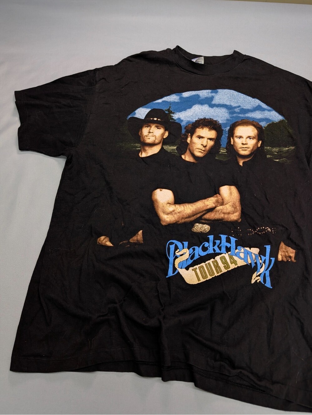 BlackHawk Vintage Tour 94 Hanes Beefy-T Band Shirt XL Black